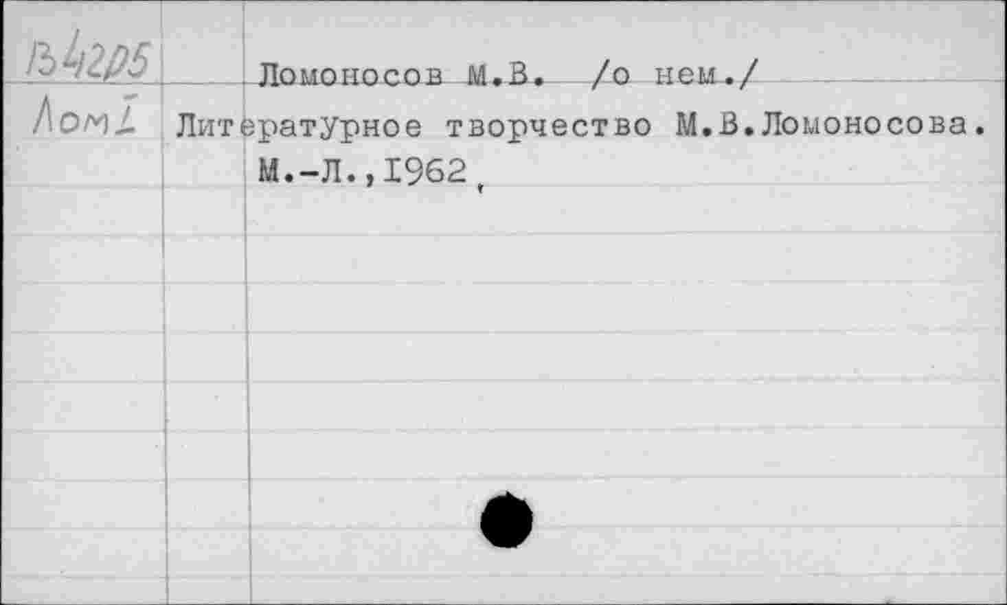 ﻿koni.	.Ломоносов М.В. /о неИч/ Литературное творчество М.В.Ломоносова. М.-Л.,1962	
		
		
		
		
		
		
		